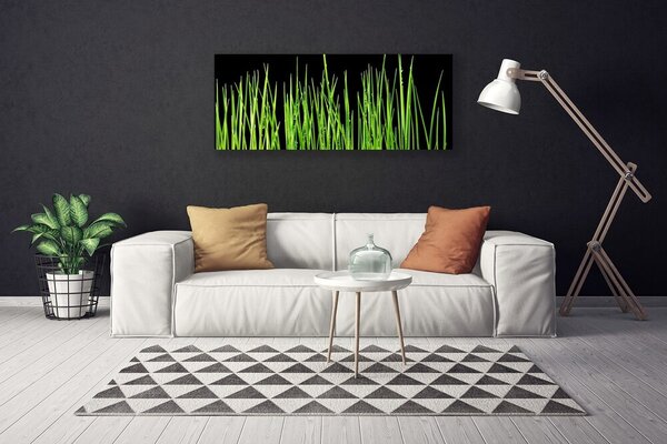 Tablou pe panza canvas Weed Floral Verde Negru