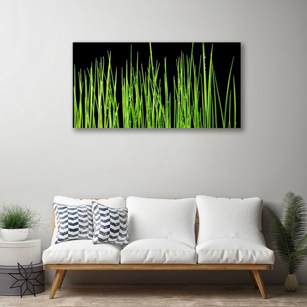Tablou pe panza canvas Weed Floral Verde Negru