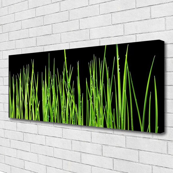 Tablou pe panza canvas Weed Floral Verde Negru