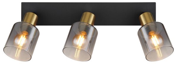 Globo Lighting Hollys lampă de tavan 3x40 W negru-auriu 54310-3