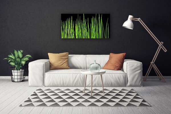 Tablou pe panza canvas Weed Floral Verde Negru