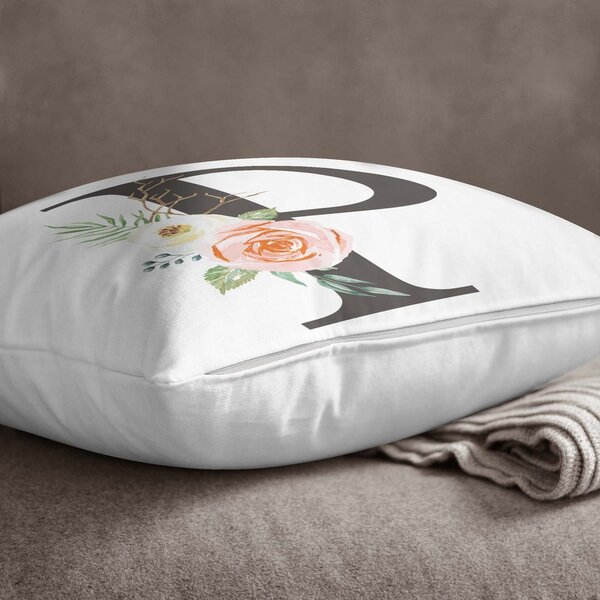 Față de pernă Minimalist Cushion Covers Floral Alphabet P, 45 x 45 cm