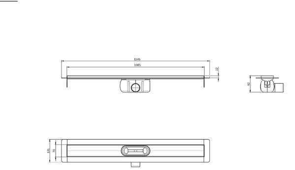 ACO ShowerDrain C corp rigolă liniară 108.5 cm oţel 9010.88.05