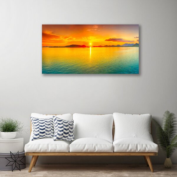 Tablou pe panza canvas Sea Sun Peisaj Galben Albastru