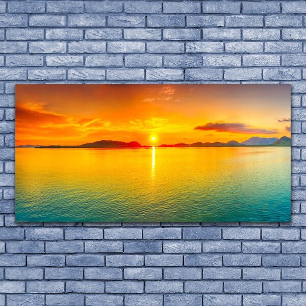 Tablou pe panza canvas Sea Sun Peisaj Galben Albastru