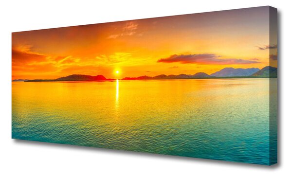 Tablou pe panza canvas Sea Sun Peisaj Galben Albastru