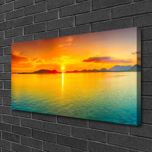 Tablou pe panza canvas Sea Sun Peisaj Galben Albastru
