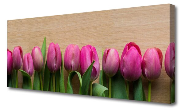 Tablou pe panza canvas Flori Floral Roz Verde Maro
