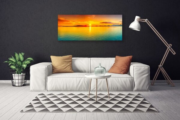 Tablou pe panza canvas Sea Sun Peisaj Galben Albastru