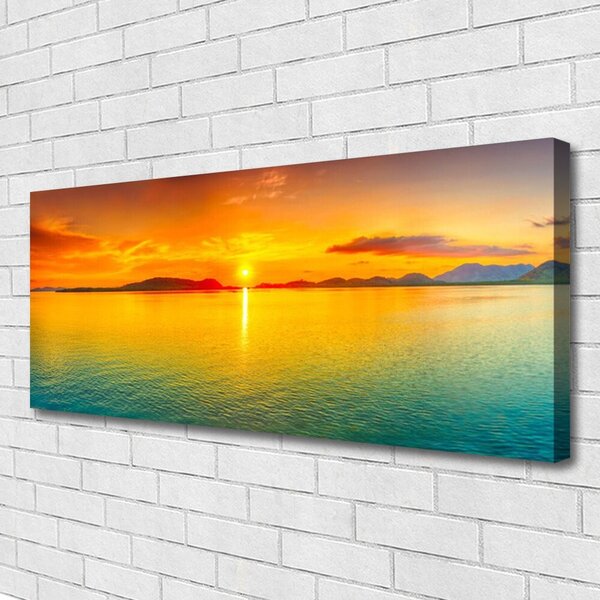 Tablou pe panza canvas Sea Sun Peisaj Galben Albastru