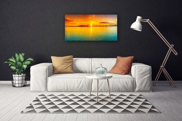 Tablou pe panza canvas Sea Sun Peisaj Galben Albastru