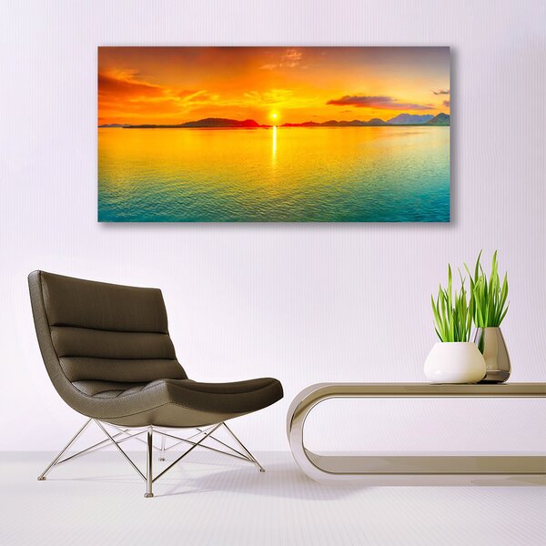 Tablou pe panza canvas Sea Sun Peisaj Galben Albastru
