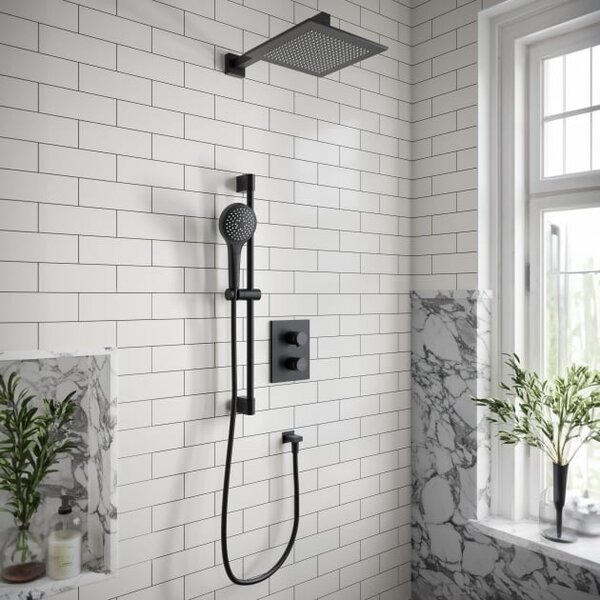 Set baterie cadă-duș Villeroy & Boch Universal Taps & Fittings TVD000653000K5, cap de duș Villeroy & Boch Universal Showers TVC000002000K5, TVS1090070