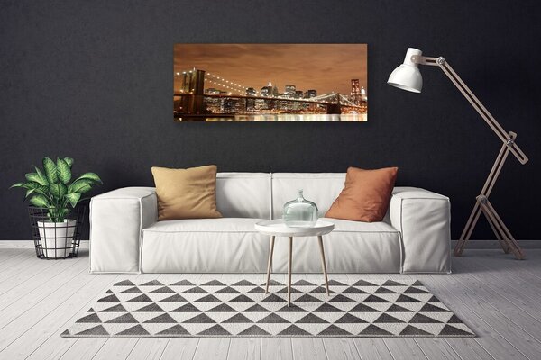 Tablou pe panza canvas Bridge City Arhitectura Sepia