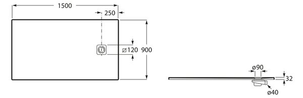 Roca Magma cădiță de duș dreptunghiulară 150x90 cm alb APE015DC38403100