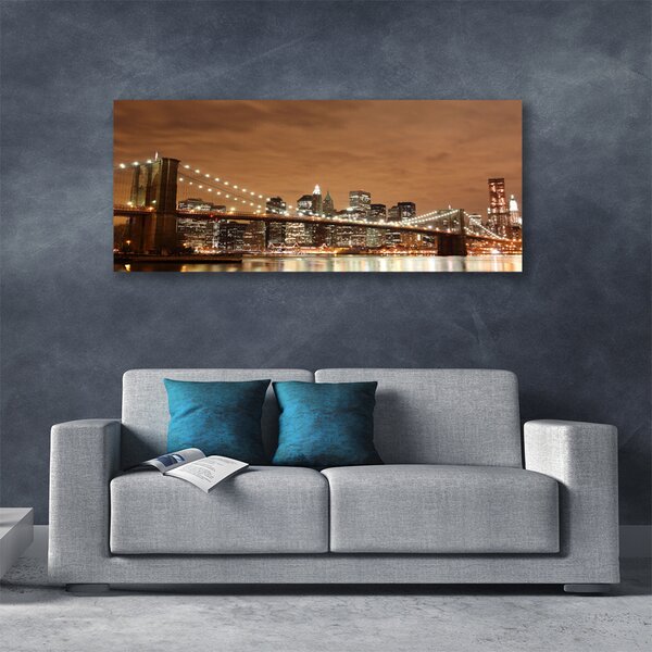 Tablou pe panza canvas Bridge City Arhitectura Sepia