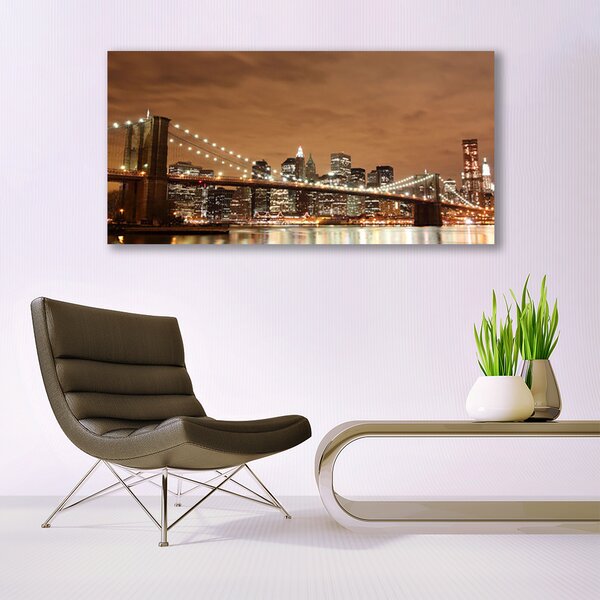 Tablou pe sticla Bridge City Arhitectura Sepia