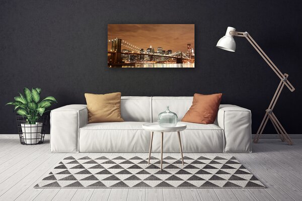 Tablou pe panza canvas Bridge City Arhitectura Sepia