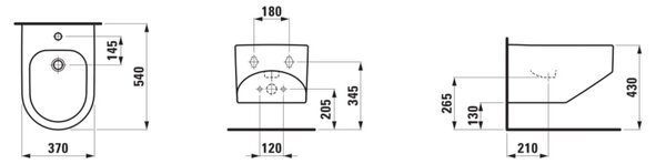 Laufen Sonar bideu agăţat alb H8303410003021