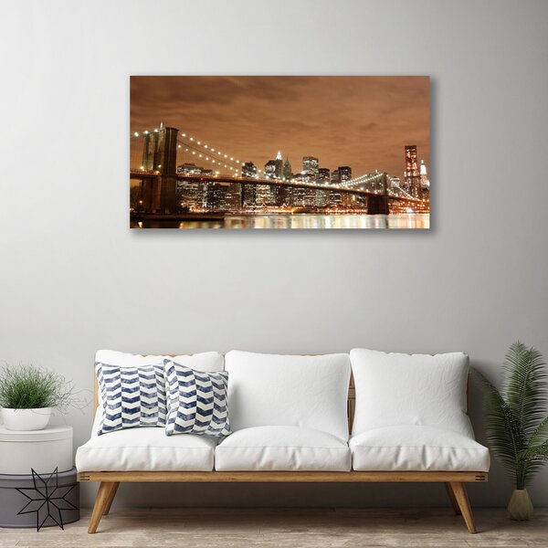 Tablou pe panza canvas Bridge City Arhitectura Sepia