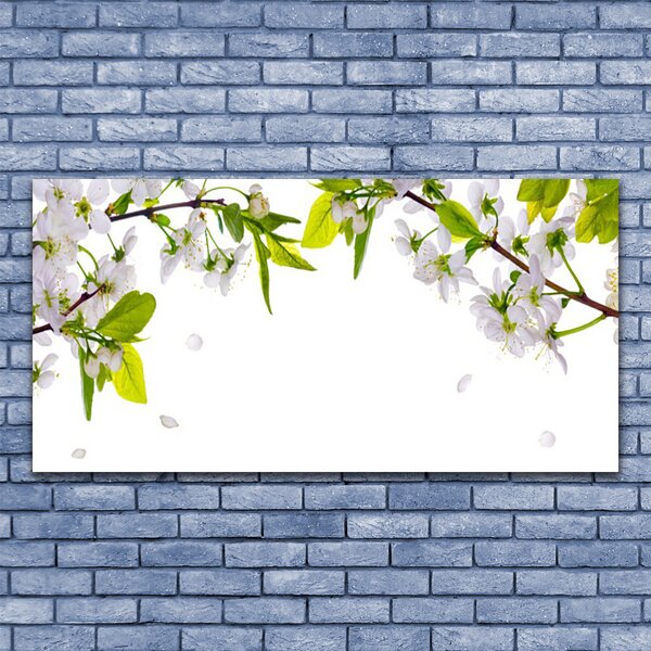 Tablou pe panza canvas Petale Natura Alb Verde