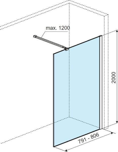 Excellent Vidoq perete cabină de duș walk-in 80 cm crom luciu/sticla transparentă KAEX.1512.0785.2000.06.01