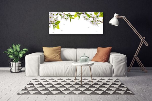 Tablou pe panza canvas Petale Natura Alb Verde