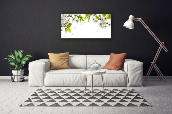 Tablou pe panza canvas Petale Natura Alb Verde