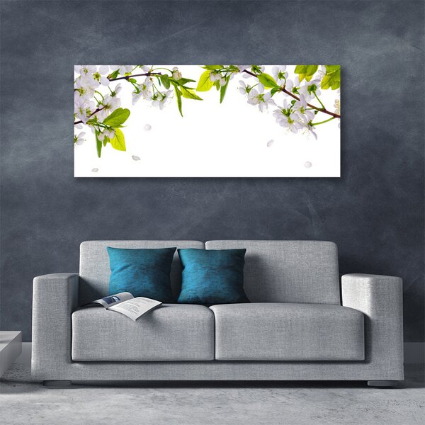 Tablou pe panza canvas Petale Natura Alb Verde