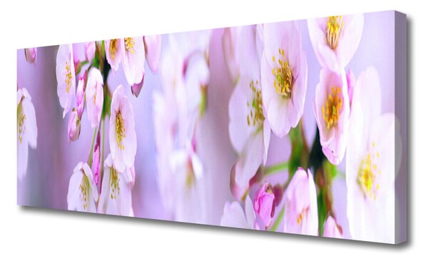 Tablou pe panza canvas Flori Floral Alb Violet