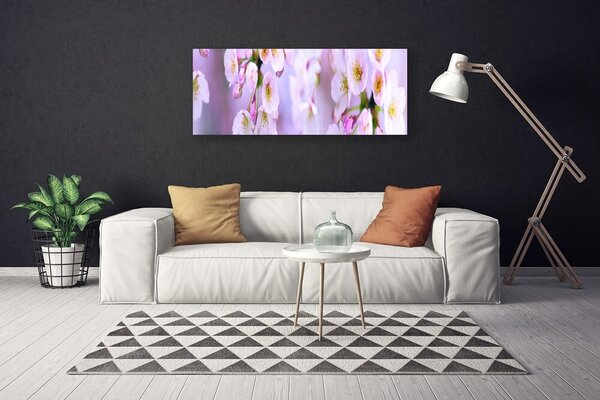 Tablou pe panza canvas Flori Floral Alb Violet
