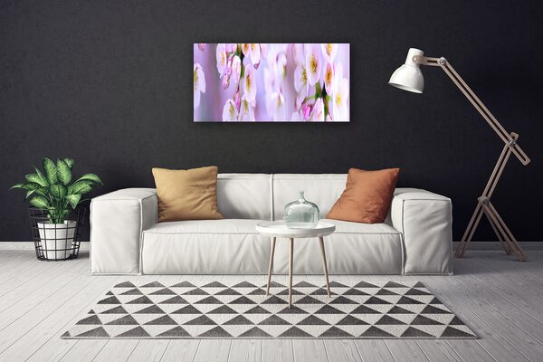 Tablou pe panza canvas Flori Floral Alb Violet