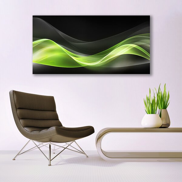 Tablou pe sticla Abstract Art Verde Gri Negru