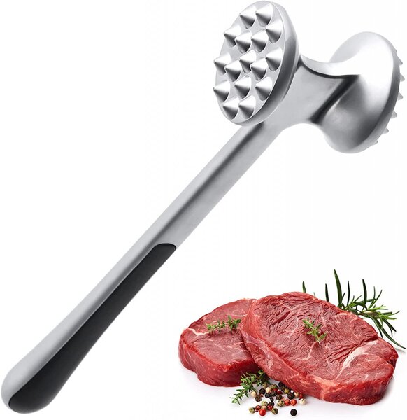 Ciocan pentru carne XunHe, otel inoxidabil, argintiu/negru, 22 cm