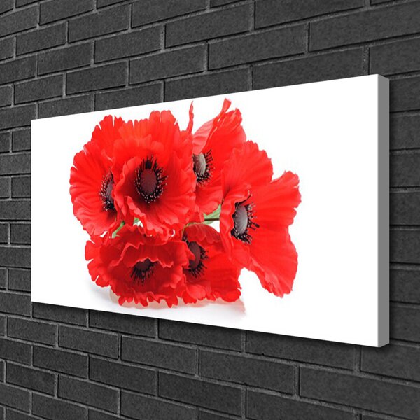 Tablou pe panza canvas Flori Floral Roșu Alb