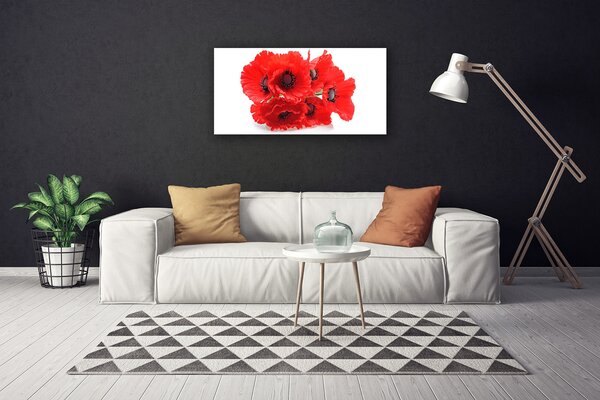 Tablou pe panza canvas Flori Floral Roșu Alb