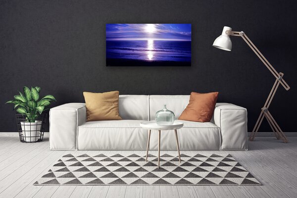 Tablou pe panza canvas Sea Sun Peisaj Alb Violet