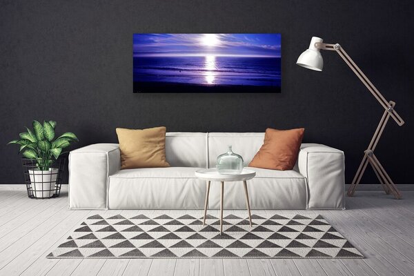 Tablou pe panza canvas Sea Sun Peisaj Alb Violet
