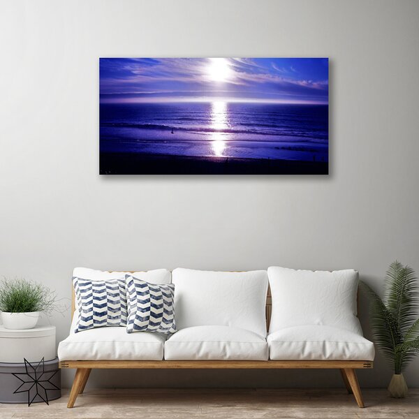 Tablou pe panza canvas Sea Sun Peisaj Alb Violet