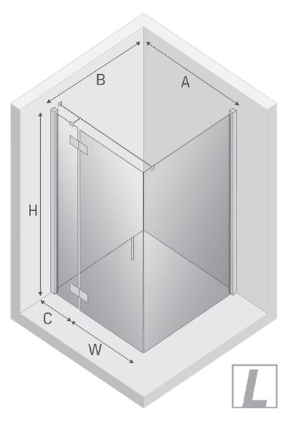 New Trendy Nesta cabină de duș 90x90 cm pătrat crom luciu/sticlă transparentă K-3604