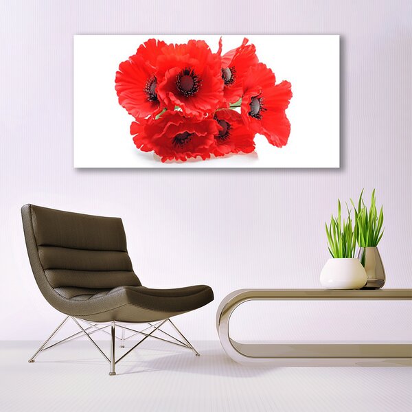 Tablou pe panza canvas Flori Floral Roșu Alb