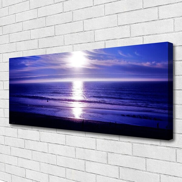 Tablou pe panza canvas Sea Sun Peisaj Alb Violet