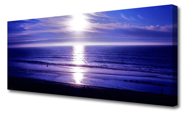 Tablou pe panza canvas Sea Sun Peisaj Alb Violet