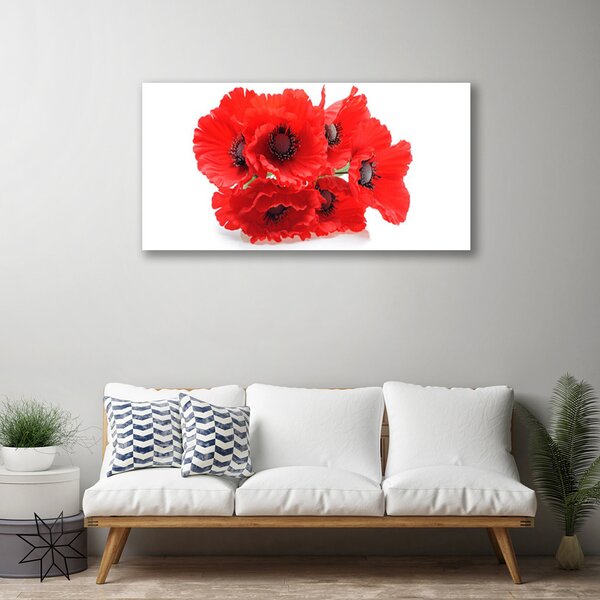 Tablou pe panza canvas Flori Floral Roșu Alb