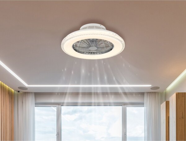 Globo Lighting Corusso lampă-ventilator de tavan 1x40 W alb-crom 03654