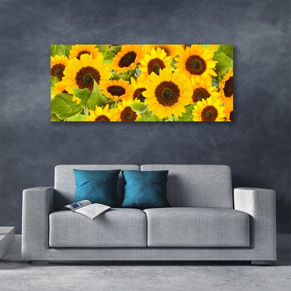 Tablou pe panza canvas Floarea soarelui Floral Galben Maro Verde