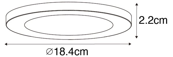 Spot încastrat sau aplicat alb 18 cm incl. LED Dimabil în 3 trepte până la cald cu comutator DIP - Trans