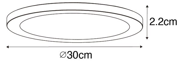 Spot încastrat sau aplicat alb 30 cm incl. LED Diminuare în 3 trepte până la cald cu comutator DIP - Trans