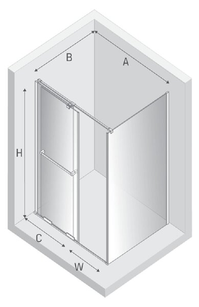 New Trendy Smart cabină de duș 100x80 cm dreptunghiular crom luciu/sticlă transparentă EXK-6586