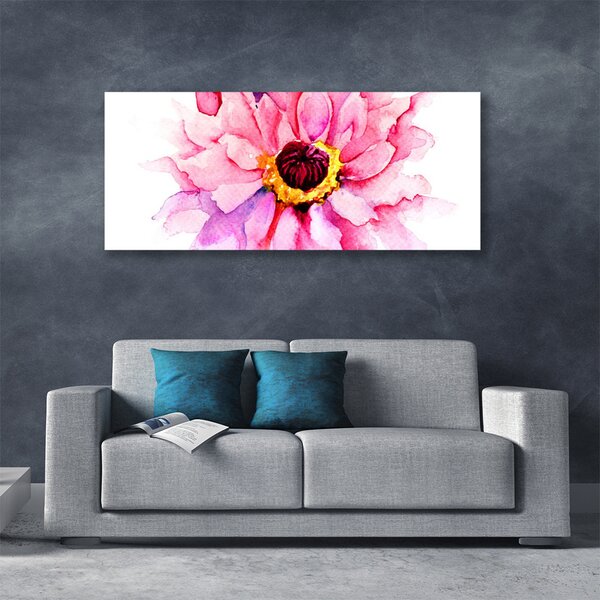 Tablou pe panza canvas Florale flori roz galben alb